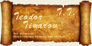 Teodor Timarov vizit kartica